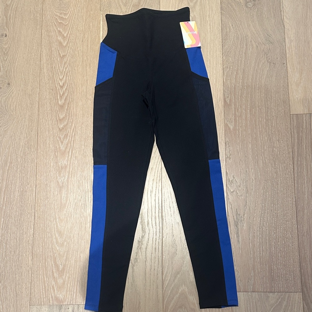 Yummie Black and Blue Women's Leggings